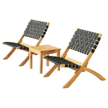 Barre 3-Piece Outdoor Bistro Set With Two Chairs, 14"H Table