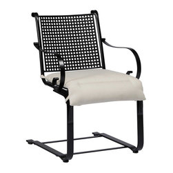 Verano Traditional Wrought Iron Spring Dining Chair by Summer Classics - Outdoor Dining Chairs