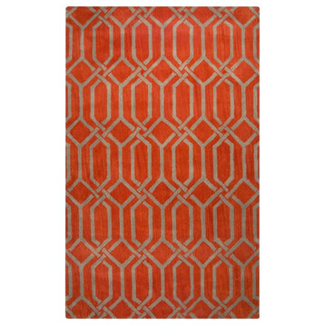 Rizzy Home Marianna Fields MF9452 Red Trellis Area Rug, Runner 2'6" x 8'