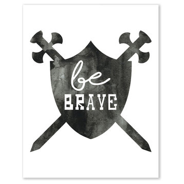 Be Brave Shield Paper Print, 11"x14"