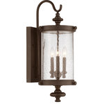 Savoy House - Palmer Outdoor Wall Lantern, 26" - Make your home stand out with elegant outdoor lighting from Savoy House's Palmer collection. Clear seeded glass shades create drama and the walnut patina finish adds boldness.