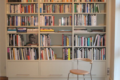Painted bookcase, London, England