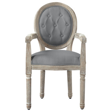 Rustic Manor Brookelyn Dining Chair, Upholstered, Linen, Gray