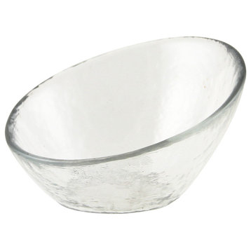3" Hammered Glass Angled Bowls, Set of 6