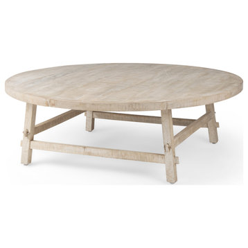 Rosie 48.0L x 48.0W x 16.0H Round Blonde Wood Coffee Table