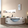 Empava Acrylic Whirlpool Corner Bathtub Luxury 2 Person Soaking Massage, 59"