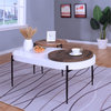 Furniture of America Hylen Metal 2-Piece Coffee Table Set in Natural Tone