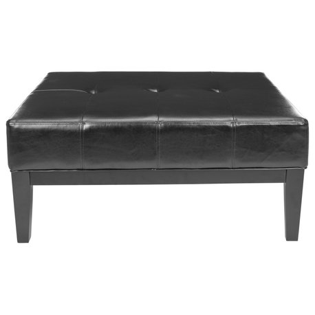 Safavieh Fulton Square Cocktail Ottoman Small, Black