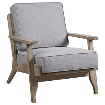 INK+IVY Malibu Reclaimed Wood Farmhouse Accent Chair, Grey