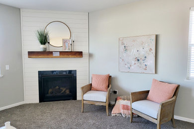 Example of a transitional living room design in Minneapolis