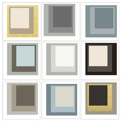 Gallery Perfect Set of 9 Piece White Square Photo Frames with