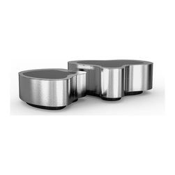 WAVE HAMMERED STAINLESS STEEL Center Tables - Coffee Tables