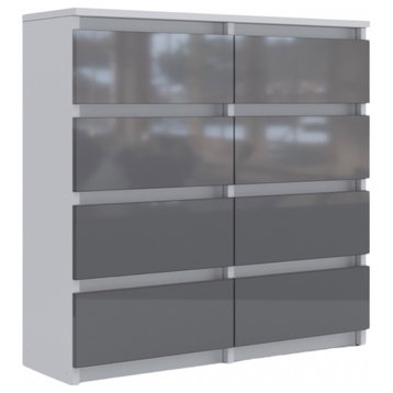 AJAX Dresser, White/Grey Gloss