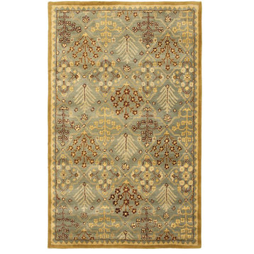 Antiquities Blue/Yellow Area Rug AT613A - 4'6" x 6'6" Oval