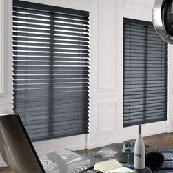 American Blinds Signature Wood Blinds in Black - Venetian Blinds