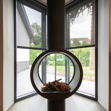 Concealed Roller Blinds in Fire Place