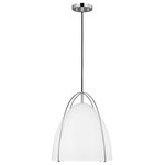 Visual Comfort Studio Collection - Norman 1-Light Pendant, Chrome - The Sea Gull Lighting Norman one light indoor pendant in chrome is an ENERGY STAR qualified lighting fixture that uses fluorescent bulbs to save you both time and money.