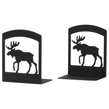 Wrought Iron Book Ends, 5"x6'.25"x3'.5", Moose