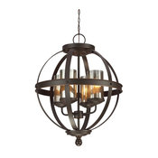 Sfera 4-Light Chandelier, Autumn Bronze, Mercury Glass