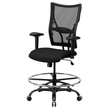 Office Chair, Flexible Mesh Back With Lumbar Support and Padded Seat, With Arms