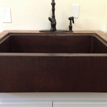 30" Hammered Copper Apron Front Single Basin Kitchen Sink (KASDB30229)