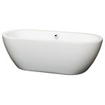 Wyndham Collection - Soho Freestanding Bathtub, Polished Chrome Trim, 68" - Wyndham Collection Soho 68" Freestanding Bathtub in White with Polished Chrome Drain and Overflow Trim