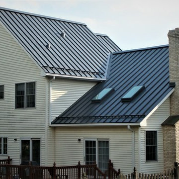 Charcoal Grey Standing Seam Metal Roof with Snow Guards Installed in Warren, NJ