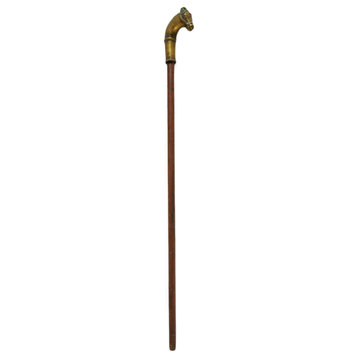 Consigned Antique Brass Horse Head Walking Stick