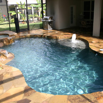 386 - Pool with Rock Work, Spa and Water features