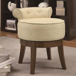 Coaster 900121 Beige Linen-Like Fabric Vanity Stool - Accent And Storage Benches