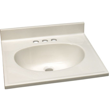 Design House 586263 19" Cultured Marble Vanity Top - White on White
