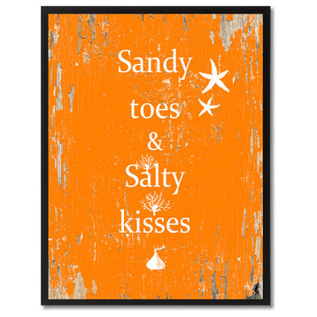 Sandy Toes & Salty Kisses Inspirational, Canvas, Picture Frame, 13"X17"