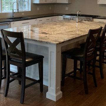 Kitchen with Paneled Island Columns