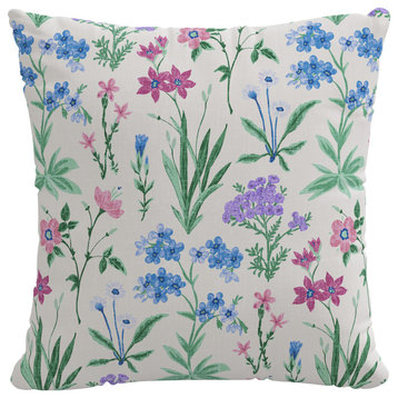 18" Decorative Pillow, Polyester Insert, Botanical Multi
