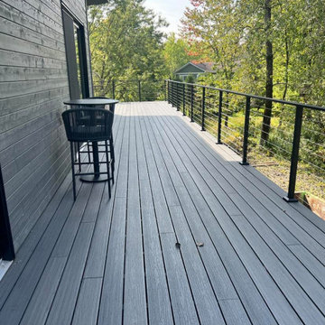 Top mounted aluminum post cable railing project in Quebec, Canada