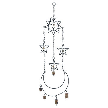 Eclectic 34"x10" Iron Nightscape Wind Chime