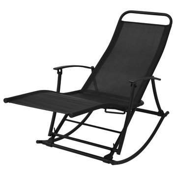 vidaXL Patio Reclining Sun Lounger Folding Garden Rocking Chair Seat Porch
