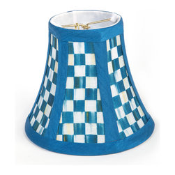 Berry Blue Check Shade - Chandelier | MacKenzie-Childs - Lamp Shades