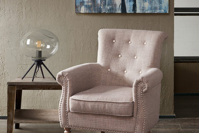 Example of a trendy living room design in Portland