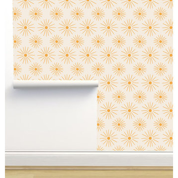 Mid Century Sunburst Yellow Wallpaper by Erin Kendal, 24"x72"