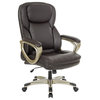 Executive Espresso Bonded Leather Office Chair With Cocoa Coated Nylon Base