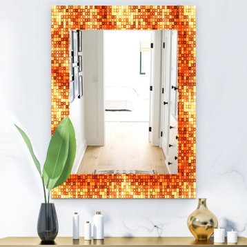 Designart Gold Square Abstract Bohemian And Eclectic Frameless Vanity Mirror, 24