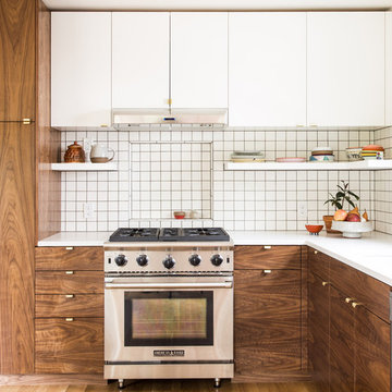 Modern Kitchen with Walnut Cabinets