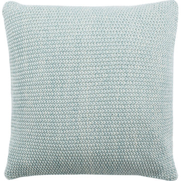 Liliana Knit Pillow - Dull Blue, Natural