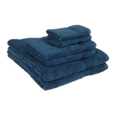 Premium Egyptian Cotton 6-Piece Bath Towel Set, Sapphire