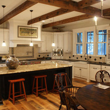 general kitchen with beams