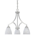 Designers Fountain - Tackwood 3-Light Chandelier, Satin Platinum - Bulbs not included