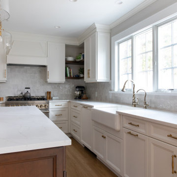 White & Wood Kitchen Addition in Madison, NJ