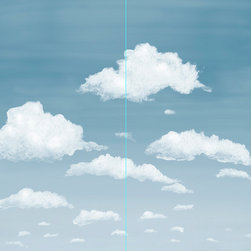 Example of 2 Panel Installation Layout Casart Stratocumulus Clouds - Wallpaper