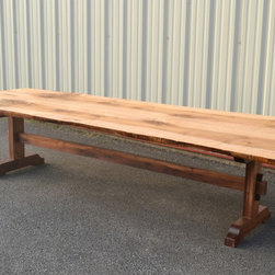 Live Edge Curly Maple Dining Table with Walnut Base - Dining Tables